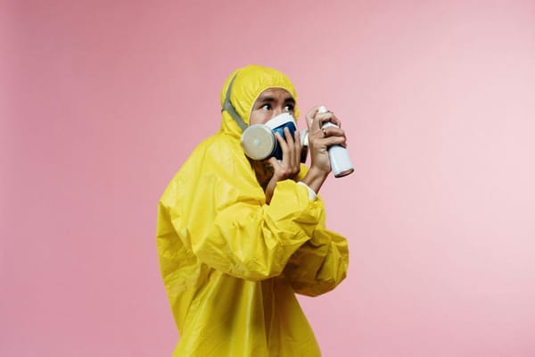 person in yellow protective suit
